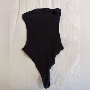 Black Ribbed Bodysuit